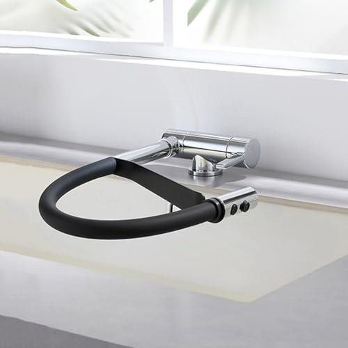 Vorfenster Küchenarmatur mit Brause Chrom Dual-Modus Vorfenster Armatur Klappbar Einhebelmischer Küche Wasserhahn Flexibel Küche