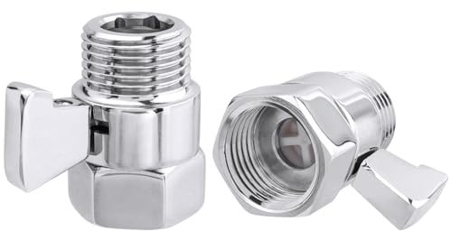 Mesee 2 Packs Shower Head Flow Control Valves G1/2 Shower Head Shut Off Valve with Handle Lever Water Flow Control Restrictor Replacement Part Kit for Shower Head, Hand Shower, or Bidet Sprayer