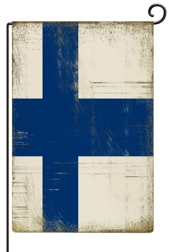 Bandiera da cortile della Finlandia, 71 x 101 cm, resistente alle intemperie, decorativa, da viaggio, per cortile, bandiera con mappa dello stato, decorazione per esterni, per casa, portico, prato,