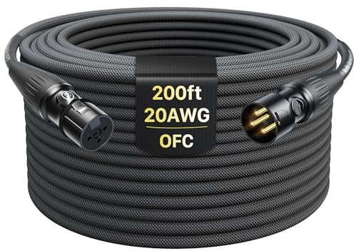 XLR Cables 200ft 1 Pack, Professional Gold-Plated Rean Connectors from Neutrik, Kevlar-Reinforced Nylon Braided XLR Microphone Cable, Mic Cable, Durable Shielded and Balanced XLR Male to Female Cord