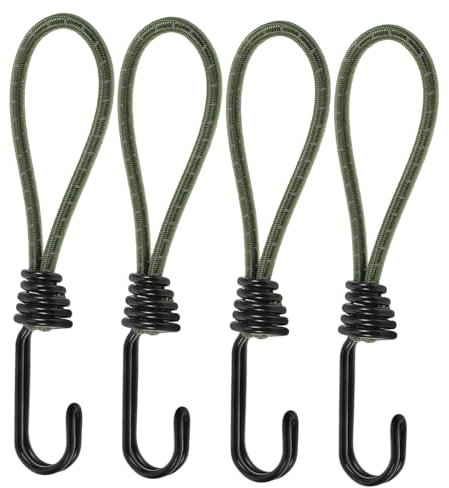 BCOATH 4 Stück Zeltseilhaken Elastische Bungee-Gurte für Camping Robuste Zeltschnur Doppelmetallhaken Bungee-schnüre Praktische Haken Zur Sicheren Befestigung