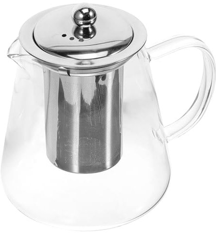 COLLBATH Transparenter Teekessel Aus Glas Kleine Mit Edelstahlfilter Für Losen Tee Praktisch Für Teezubereitung Und Täglichen Gebrauch