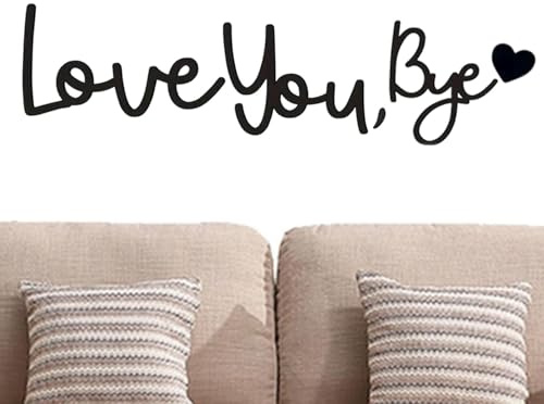 Love You Bye A-bove Door Sign, Metal Over The Door Sign, Modern Black Letter Sign Wall Art for Hallway and Stairs, Wrought Iron Entrance Decorative Door Top, Corner Door Frame Sign for Home Entrance