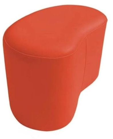 Poggiapiedi moderno a mezzaluna per soggiorno, ingresso, scarpiera divano, piccolo, sgabello basso arancione, 66 x 35,6 x 40,6 cm