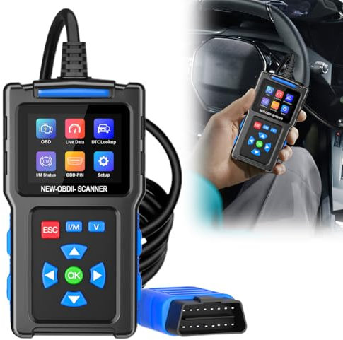 Auto Diagnosegerät OBD2, KFZ Diagnosewerkzeuge für 16 OBD II Fahrzeuge, 13 Sprachen, 9 OBD2 Modi, One Touch I/M, Spannungserkennung, Fehlercode Auslesegerät für Auto nach 1996