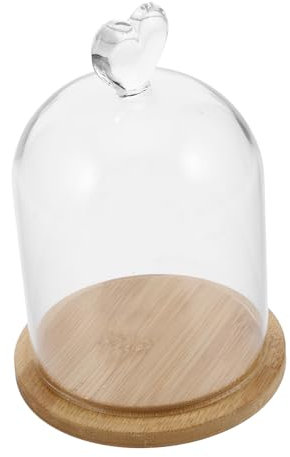 ORFOFE Cloche en Verre pour Roses Éternelles, D'affichage Transparent pour Plantes Succulentes, Petites Bougies Parfumées, Couvercle en Verre Transparent avec Base