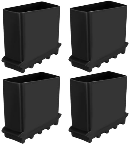 Operitacx 4PCS Non-Slip Step Ladder Feet Cover, Black Herringbone Rubber Foot Mat Replacement Caps Ladder Feet Protector Accessories for Safety and Stability
