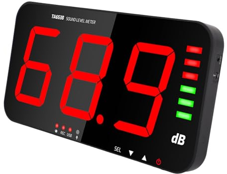 30-130 DB Digitaler Schallpegel-Messgerät, Wandmontage-Geräuschschallschallmessstufe Großer Bildschirm Industriegebrauch mit Großem LED-Display, Breite Anwendungen für Zuhause,