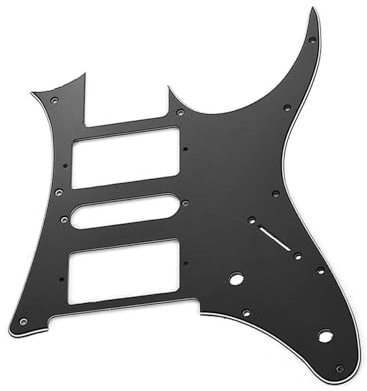 Pickguard Material, Pickguard Telecaster mit PVC Pick Guard Scratch HSH E -Gitarren - für G250 Gitarrenersatz Weiße Perle 3 Ply (BLACK)