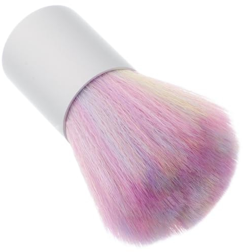 HAPINARY Brosse pour Ongles avec Poils Doux en Fibres Synthétiques et Base en Plastique, Outil Essentiel pour Enlever la Poussière en Salon de Manucure, Design Arc-en-ciel