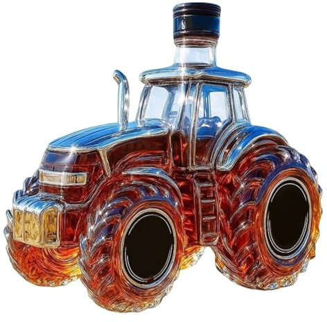 Djowyh Botellas de whisky | Dispensador de alcohol en forma de tractor de 300 ml | Botella decantadora de whisky – para bebidas Bourbon Bebidas Familia Reunión Fiesta Navidad Bodas Restaurante
