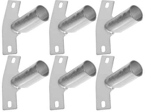 VILLCASE 6pcs Floor Brush Broom Handle Connectors Heavy Duty Iron Mounts Threaded Broom Handle Fittings Locking Brackets for 2.5cm Rods Suitable for Indoor and Outdoor Cleaning