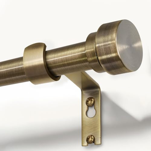 Gormena Gardinenstange Bronze Antik 80-365cm Metall Ausziehbar Vintage | 25mm Dia Lang Vorhangstange Wandmontage 15KG Stabil Und Durchhangfrei FüR Schlafzimmer Wohnzimmer Oder KüChe Einfache Montage