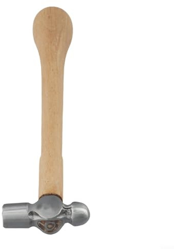 Qualoramall Martillo para hacer joyas con mango de madera, cabeza de metal para plateros, orfebres y joyeros, martillo de cara redonda para manualidades, grabado y (A)