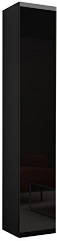 Mirjan24 Hängevitrine Vigo 180, Vitrinenschrank, Grifflose Öffnen, Farbauswahl, Stauraumvitrine Hochschrank, Wohnzimmer Highboard, Schrank, Modernes Vitrine (Schwarz/Schwarz Hochglanz)