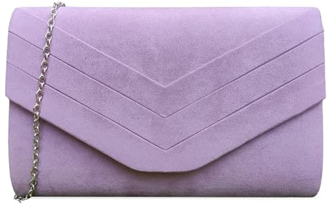 fi9 Damen Stilvolle Wildleder Umschlag Stil Braut Hochzeit Abend Clutch Party Handtasche, medium