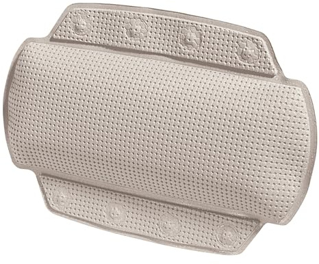Spirella - Badewannenkissen Alaska Mit 8 Saugnäpfen Antibakteriell - Rutschhemmend Waschbar - Taupe - 23 x 32 cm