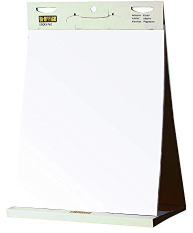 2XTabletop Self Stick Flipchart Pad, 20 Sheets - 70 gr/m² Paper, 58,5 x 50 cm