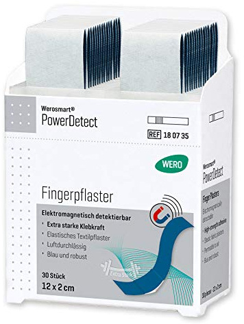 Werosmart® Pflasterspender-Einsätze Fingerpflaster 12 x 2 cm (Textil | Blau | Detektierbar)