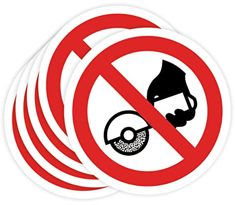Pegatinas Prohibido 5ud Adhesivos de 14 cm Cartel Prohibicion Señal Laboral Industrial (14 cm, USAR RADIAL)