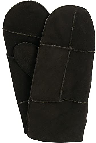 Harrys-Collection Günstiger Lammfell Fäustling in 2 Farben, Farben:dunkelbraun, Handschuhgröße:XS