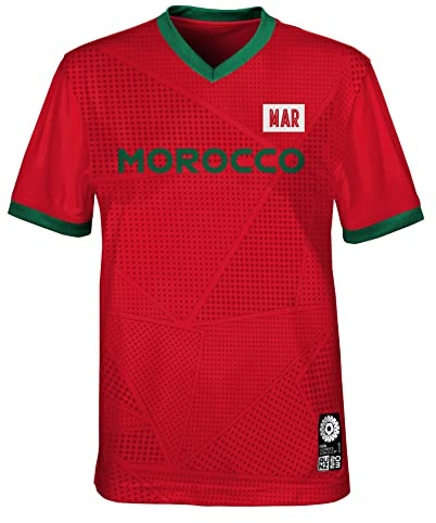 FIFA T-Shirt Unisexe Officiel 2023 de la Coupe du Monde de Football féminin de l'équipe de Jeunesse Maroc (1 pièce)