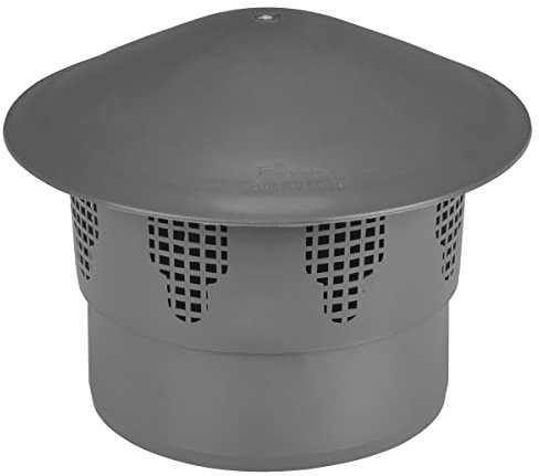 Hotte de ventilation Ø DN160 - Chapeau de brume - Aérateur de toit - Champignon de ventilation - Tuyau d'évacuation des eaux usées - Gris