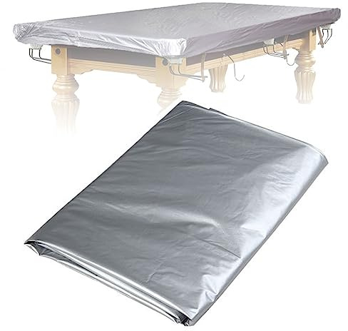 Pool Table Dust Cover, Snooker/billiard Pool Table Cover, Billiard, Snooker & Pool Table Covers, 7/8/9/10/12ft Billiard Snooker Table Strong and Durable Dust Protection Cover, Sliver ( Size : 10ft )