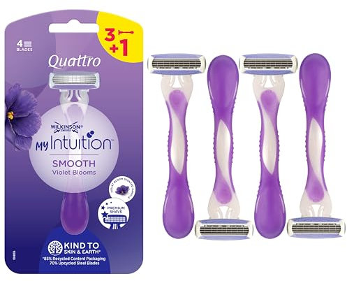 Wilkinson Sword Quattro Smooth Violet Bloom Disposable Razor 3+1