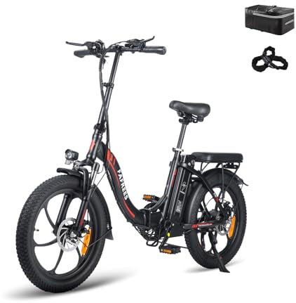 Fafrees F20 E-Bike Klapprad Elektrofahrrad 250W 36V 16AH Akku mit Superkapazität 20 Zoll Faltbares City Bike E-Mountainbike 20*3.0 Fat Tire Tragfähigkeit 130kg (Schwarz Stil 2)