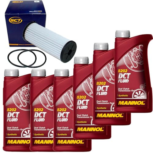 BandelOne enthält Getriebe Ölfilter + 6L Mannol Dct Öl passend für 7-Gang Doppelkupplungsgetriebe DQ500 DQ400E Lzz