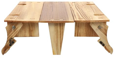 VANZACK Folding Picnic Table Storage Basket Multi-purpose Wooden Design for Use Compact Space-saving for Picnics Gardens Camping and Dining