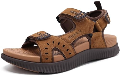 KuaiLu Sandales de Randonnée Hommes Confortable Orthopédique Récupération Trekking Sandals avec Soutien de Voûte Plantaire Extérieur Été Casual Plage Épais Coussin Sport Chaussures