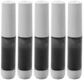 Cartucce Inchiostro Per La Ricarica Del Modico Timbro Personalizzato Rotondo Per Uova Egg Id - 5 Flaconi da 1.5 ml, Inchiostro Certificato In Vari Colori (Nero)