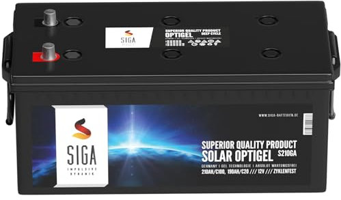 SIGA Gel-Batterie 12V 210Ah Gel Akku Blei-Akku Bootsbatterie Wohnmobil Batterie Solarbatterie Versorgerbatterie