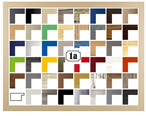 Colorello Bilderrahmen Posterrahmen Puzzlerahmen 75x98 cm Ahorn Dekor wie Birke Dekor 98x75 cm mit weisser Rückwand und Antireflex Acrylglas