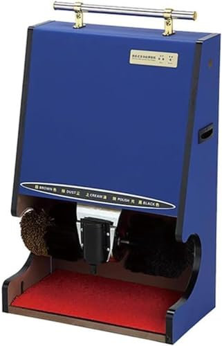 Máquina limpiabotas automática, con mango, pulidora de zapatos completamente automática, máquina cepilladora de zapatos eléctrica for el hogar, máquina automática de acero inoxidable for hoteles(Blu)