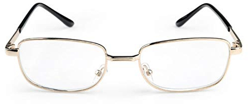 Inlefen Unisex-Lesebrille Rechteckiger Metallrahmen Vollrandbrille mit Federscharnieren Eyewea für Männer Frauen für Anti-Ermüdung und Ermüdung der Augen