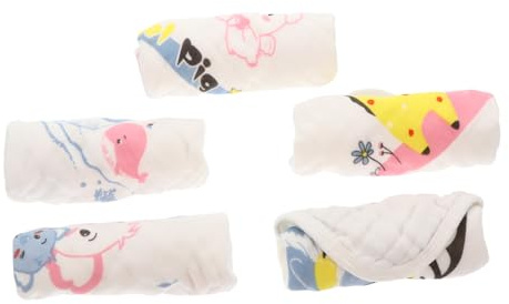 TOYANDONA Babywaschlappen Super Saugfähig aus Weicher Baumwolle 5 Stück-pack Wird mit Jedem Waschgang Weifer und Wird mit Jedem Waschgang Weicher für Neugeborene und Schnelles Wickeln Unterwegs