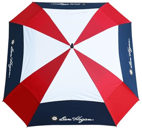 Ben Hogan Golf Deluxe 68 Tour Umbrella, Square, Red White and Blue