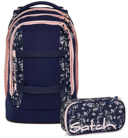 Satch pack Schulrucksack Set 2tlg. inkl. Schlamperbox (BLOOMY BREEZE)
