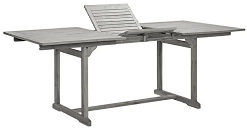 Fasba Akazienholz Massiv Garten Esstisch mit Schirmloch Erweiterbar Terrassentisch Gartentisch Gartenmöbel Holztisch Ausziehtisch (150-200) x100x75cm