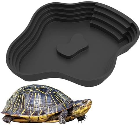Reptilienschale, Wasserschale für Reptilienbehälter - Crawl Pet Food Plate | Schildkrötenbad Badewanne Futter und Wasserschale mit Rampe für Gecko Echse Habitat Decoration Accessoires