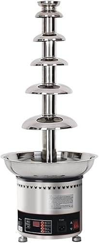 Commercial Chocolate Fountain Machine, 4/5/6/7 Tiers Chocolate Fondue Waterfall Melter, Adjustable Temperature, 304 Stainless Steel Body, Easy To Assemble For Birthday Party Weddings, 6 Tiers
