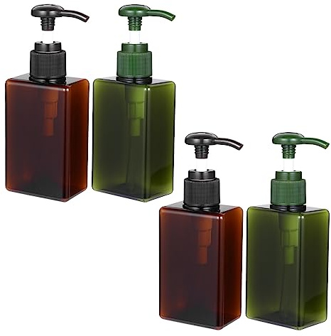 NOLITOY 4 pezzi Bottiglie Vuote per Lozione con Dispenser Pompa Plastica Riciclabile Design Compatto per Shampoo e Cosmetici per Viaggi e