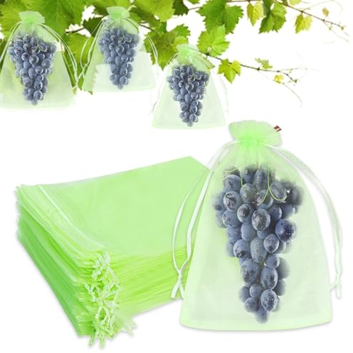 Vlecexs 100 Stycken Druvskyddspåsar, 20 x 30 cm Vindruvor Skyddspåsar, Fruktskyddspåsar, Återanvändbar för Att Skydda Jordgubbe Blåbär Tomat Från Fåglar Insekter