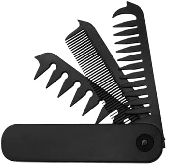 Klappbarer Bartkamm,Taschengerechter Herrenkamm Zum Falten - Antistatische Haarbürste Styling-Zubehör für Väter für den Einsatz bei Reisen, Outdoor, tägliches Pendeln, Fitnessstudio, Urlaub und
