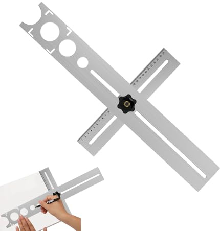 Ylnailky Lochschneider | Keramikfliesen Messbereich 300mm,Präzisionsschablone 25mm 40mm 45mm 55mm 60mm für Steckdosen Armaturen Heizungsrohre Fliesenbohren