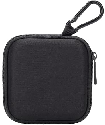 Ginsco Mini-Portable Hard Shell Square Earbuds Case for Apple EarPods/Samsung Galaxy Wired/Wireless Earbuds, Cell Phone Accessories Organizer with Carabiner for Earphones