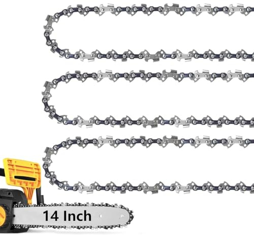 Chainsaw Chain 3/8 LP Pitch, .043 (1.1 mm) Gauge for 14 Inch Bar, 52 Drive Links – Low-Kickback Replacement Saw Chain, Fits Husqvarna, Echo, Ryobi and More